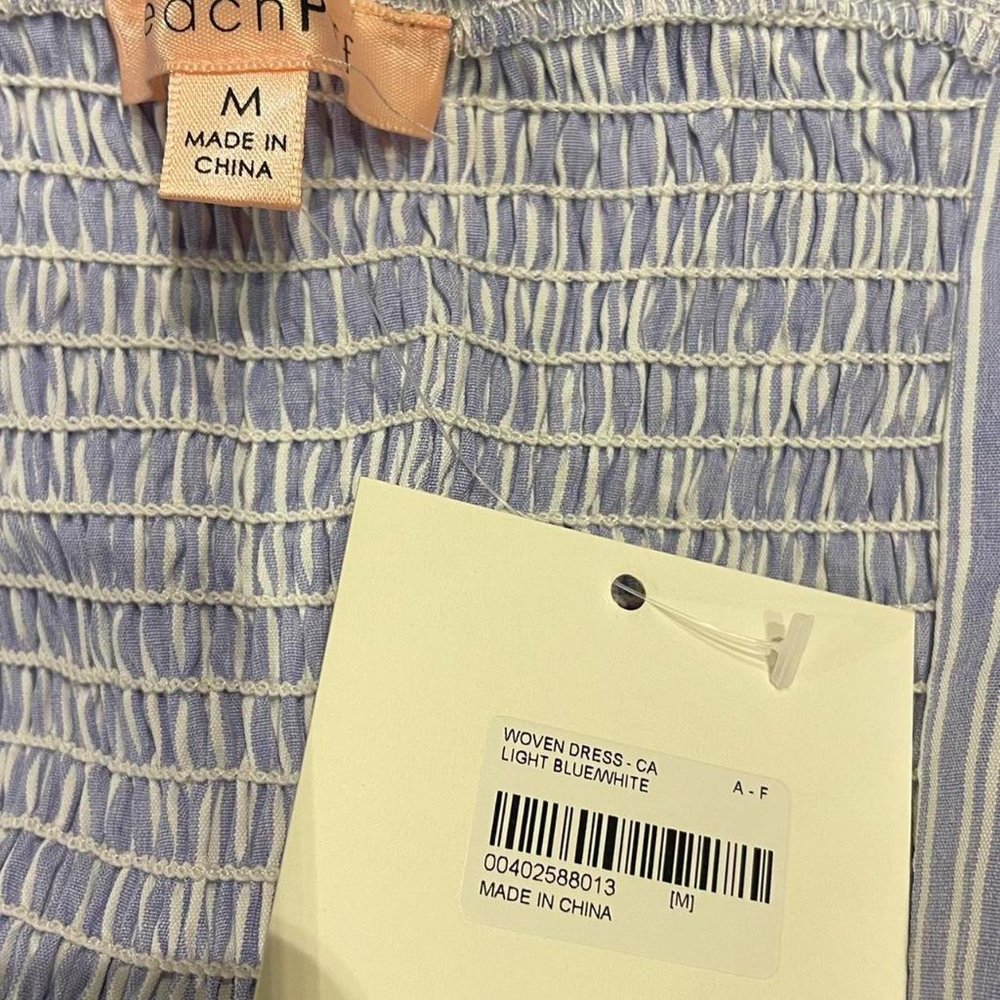 Light Blue, Striped Maxi Dress - Picture 3 of 3